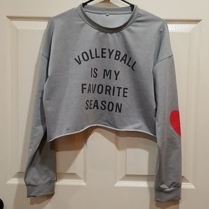 Volleyball Is My Favorite Season Crop Sweatshirt